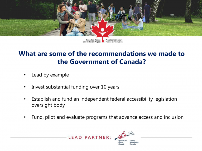 What are some of the recommendations we made to the Government of Canada?