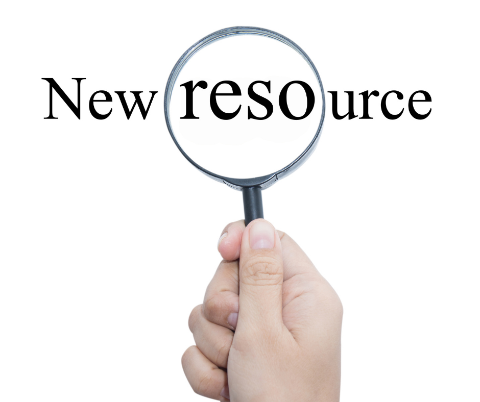 New Resource A magnifying glass highlighting the words New Resource