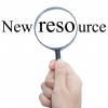 A magnifying glass highlighting the words New Resource 